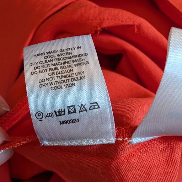 Veronika Maine Wrap Tie Front Red Orange Dress Size 14 Spring Summer Office - Picture 11 of 11